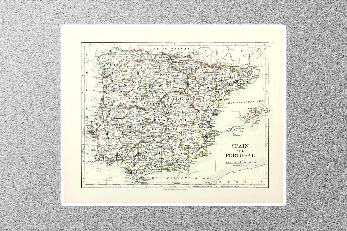 Wholesale Spain and Portugal Map Sticker