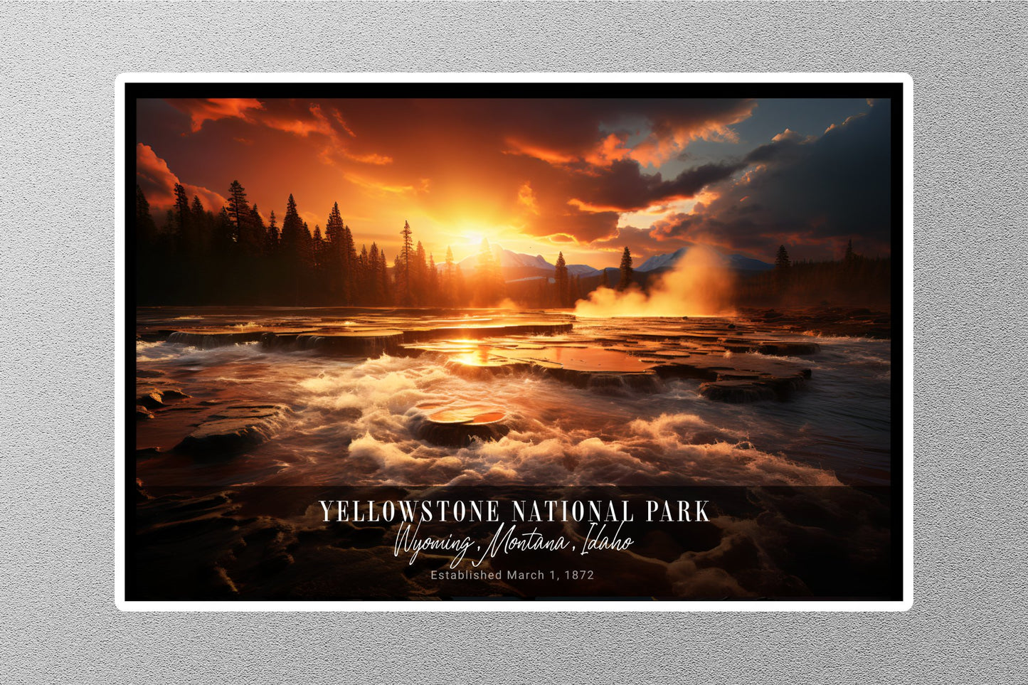 Wholesale Yellowstone Sunrise National Park Sticker