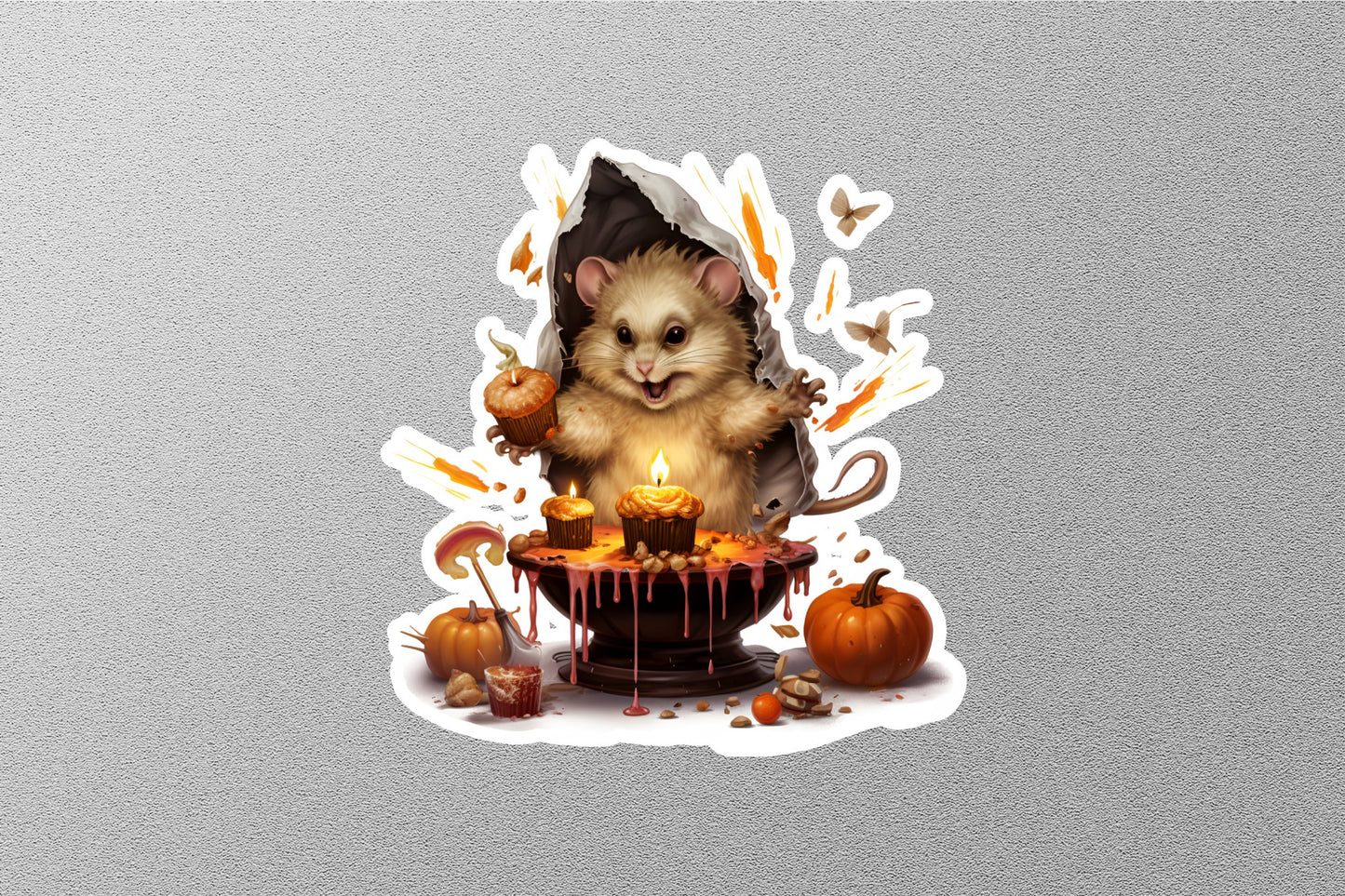 Wholesale Cute Mouse With Candle Halloween Sticker