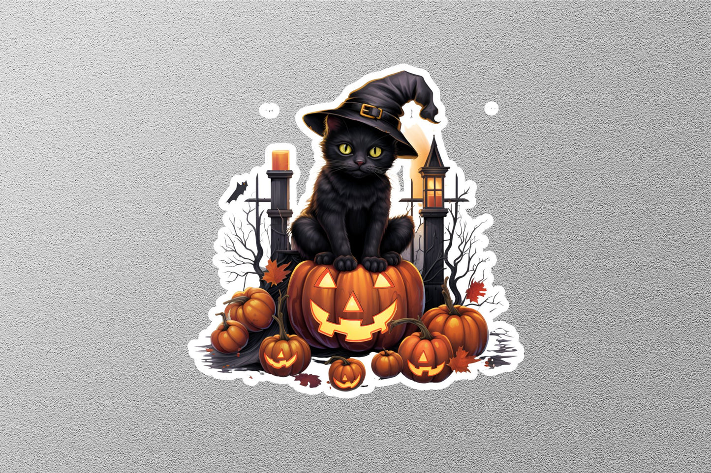 Wholesale Cat With Pumpkin Halloween Sticker