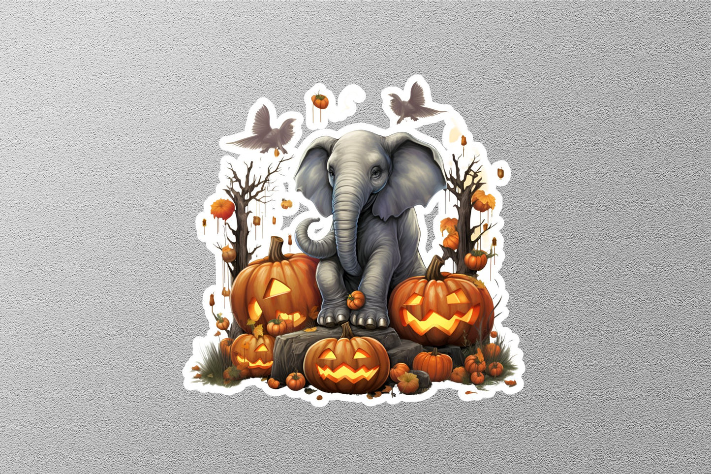 Wholesale Cute Elephant with Witch Halloween Sticker
