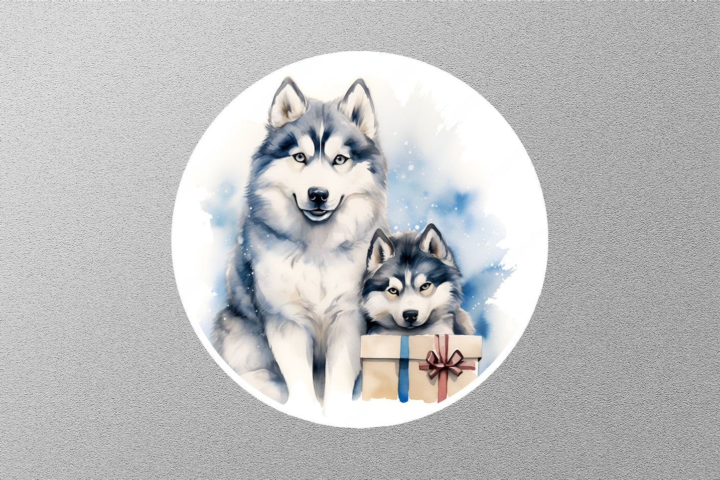 Wholesale Husky Dog's Christmas Sticker