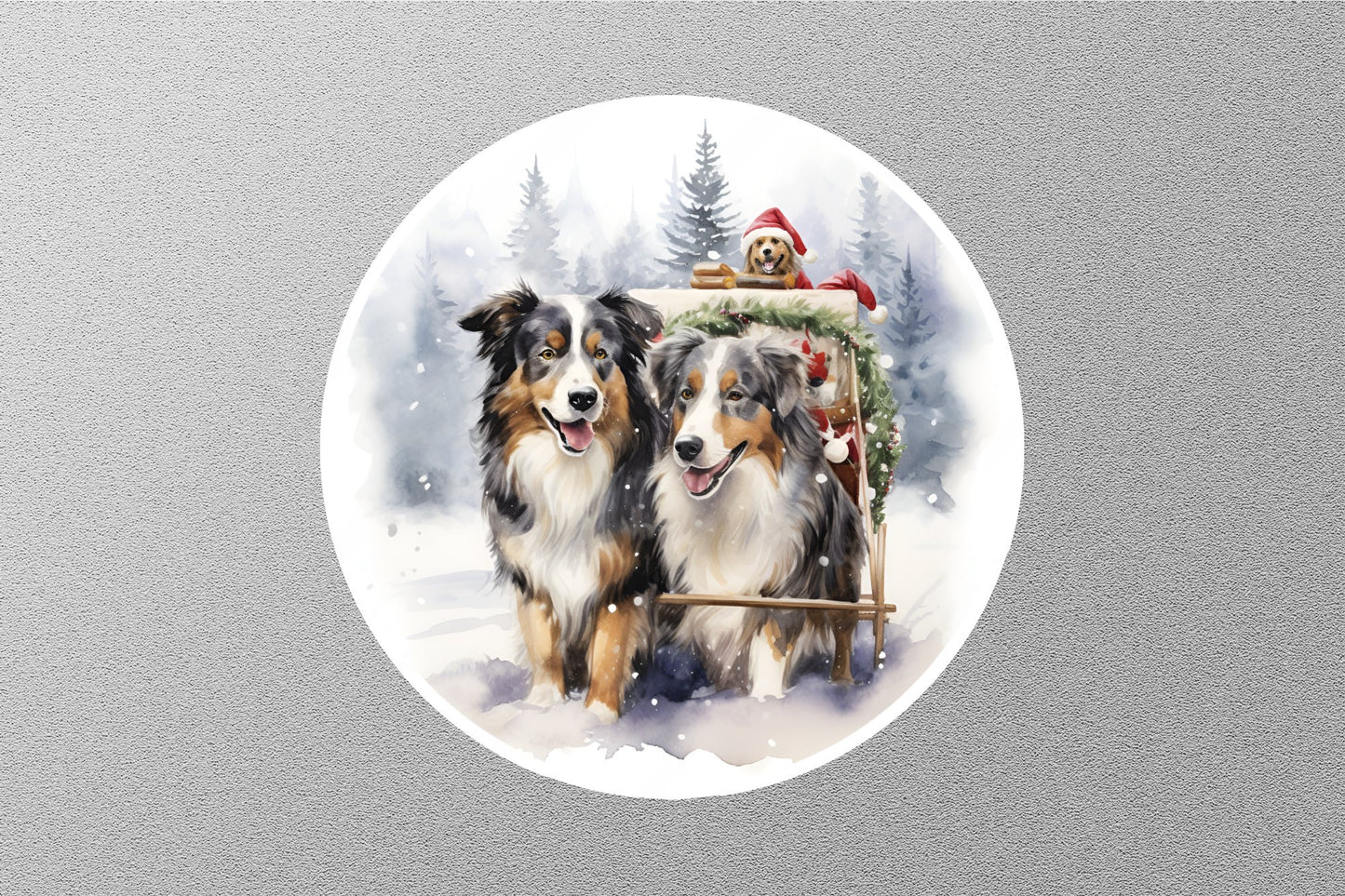 Wholesale Australian Shepherd Dog Christmas Sticker