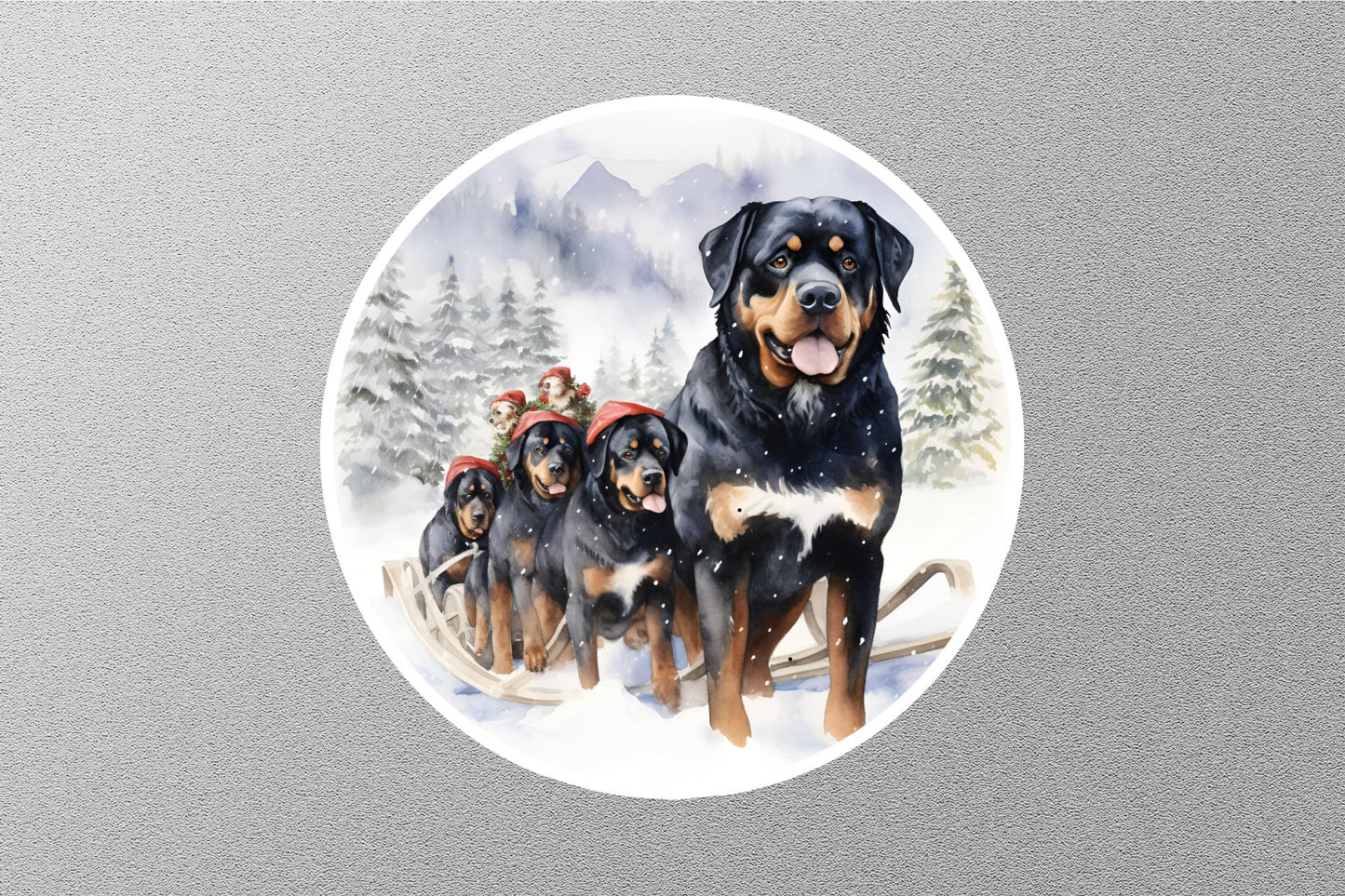 Wholesale Rottweiler Dog Comfortable Christmas Sticker