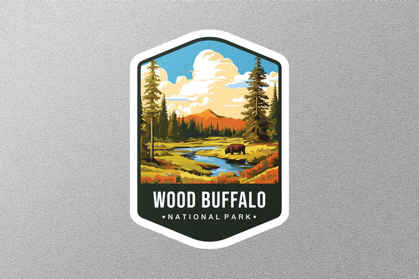 Wholesale Wood Buffalo Canada National Park Sticker