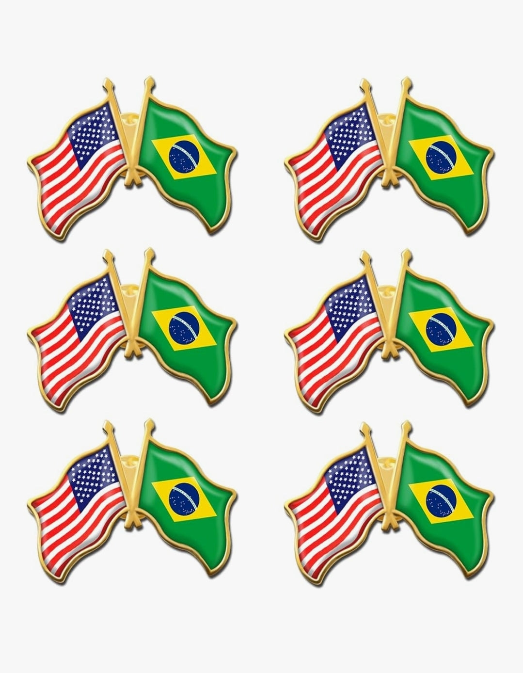 Wholesale Brazil USA Flag Pins