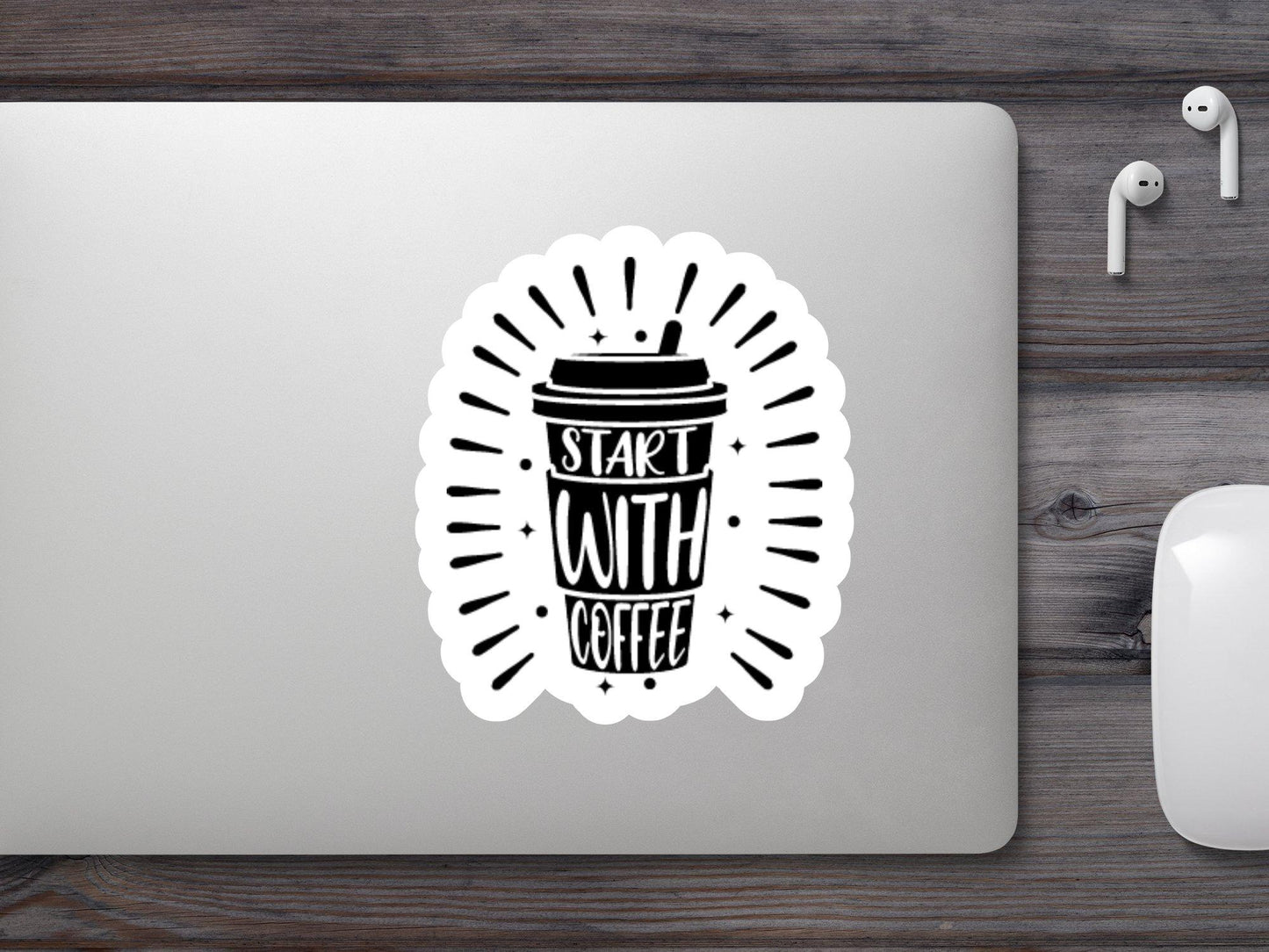 Wholesale Start With Coffee Sticker