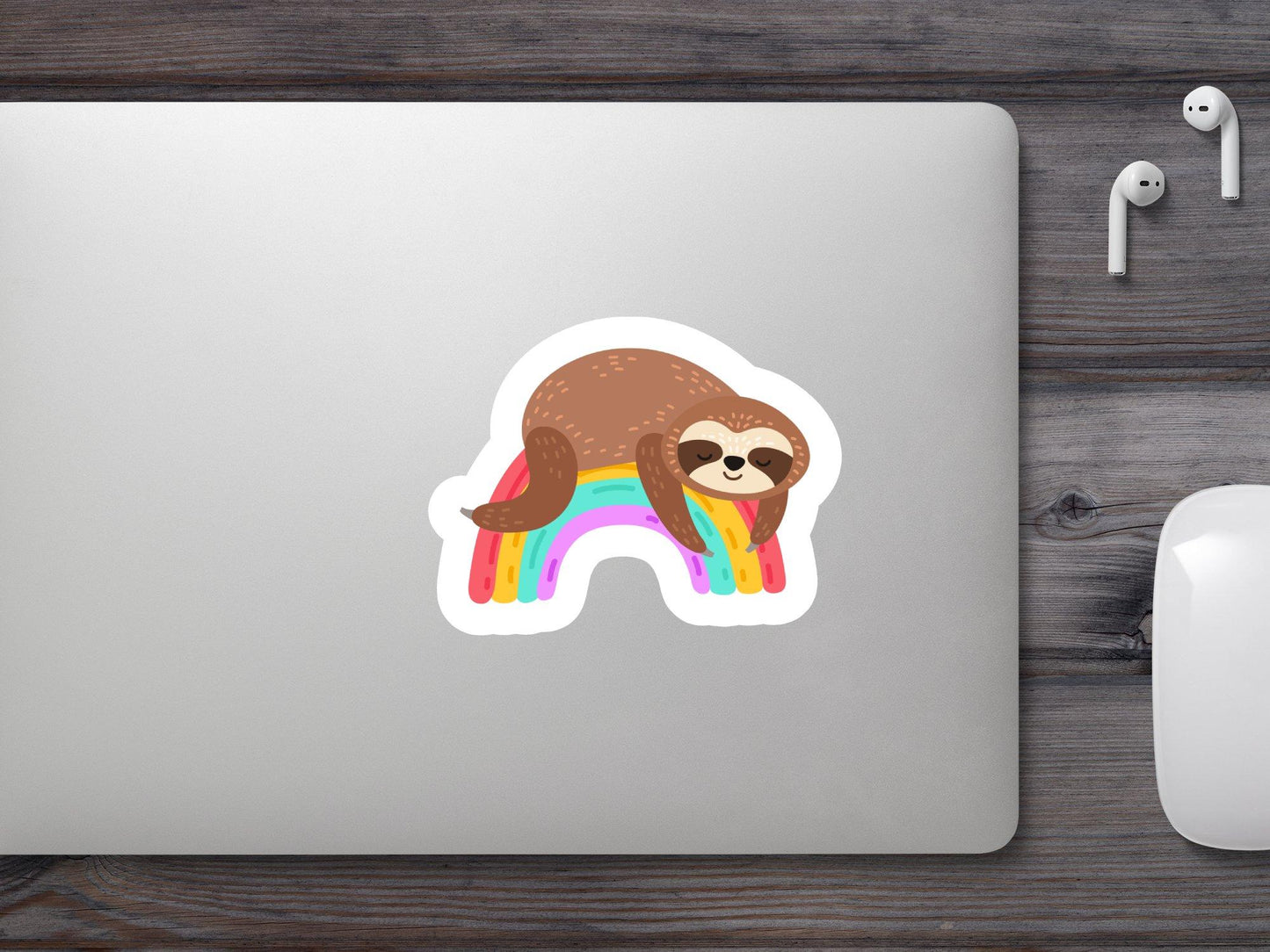 Wholesale Cute Sloth Hanging On A Rainbow Sticker