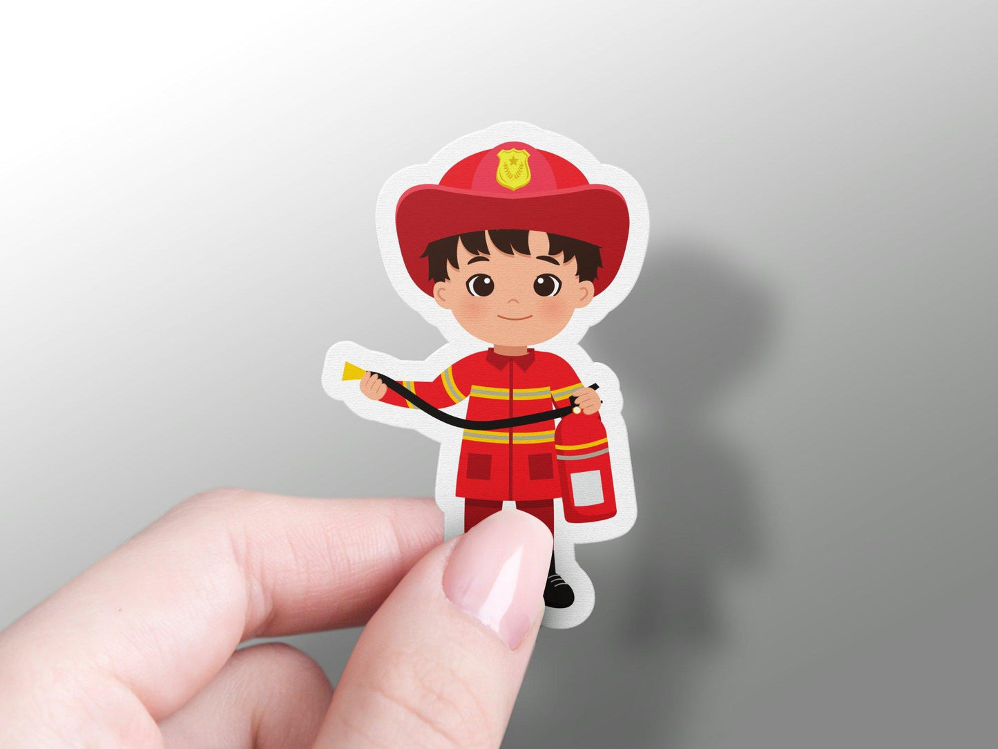 Wholesale Little Firefighter With Fire Extinguisher Sticker