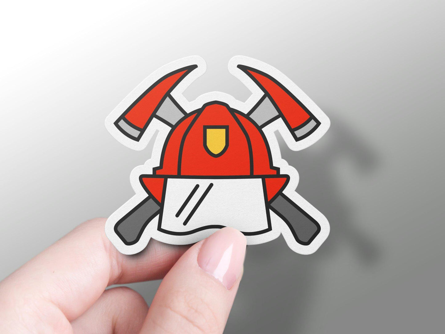 Wholesale Firefighter Cross Axe Sticker