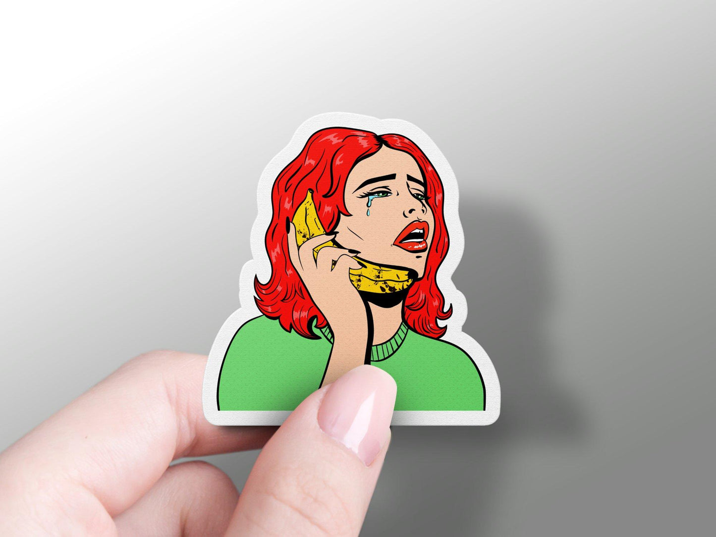 Woman Calls Banana And Cries Sticker