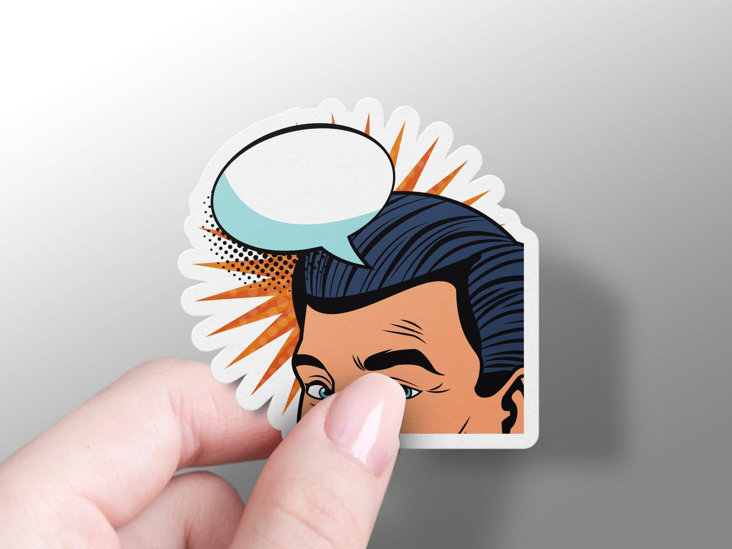 Man With Bubble Pop Art Sticker
