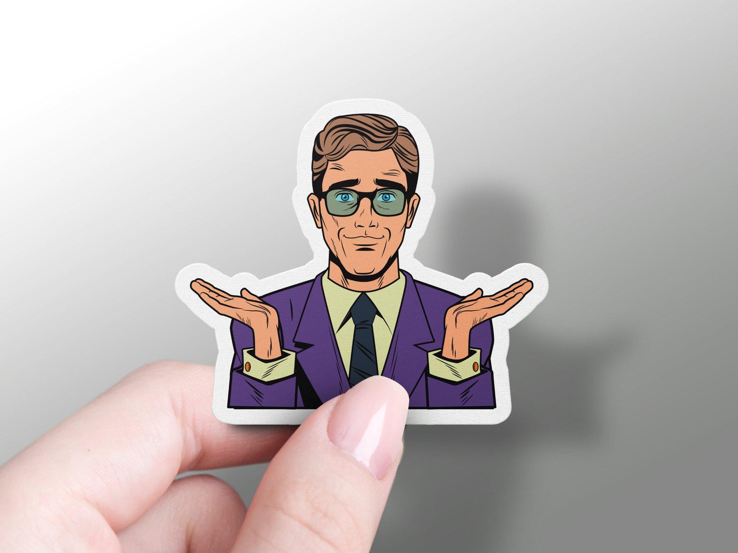 Cool Businessman Pop Art Sticker
