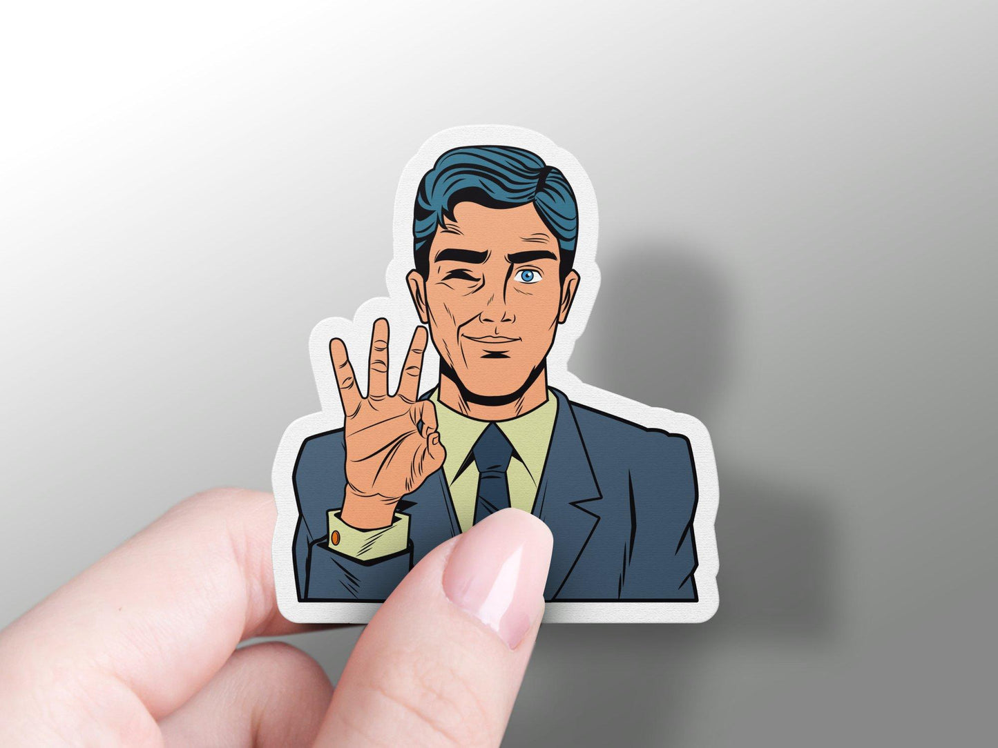 Cool Businessman Pop Art Sticker