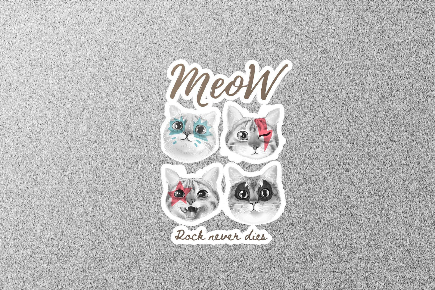 Wholesale Meow Rock Never Dies Sticker