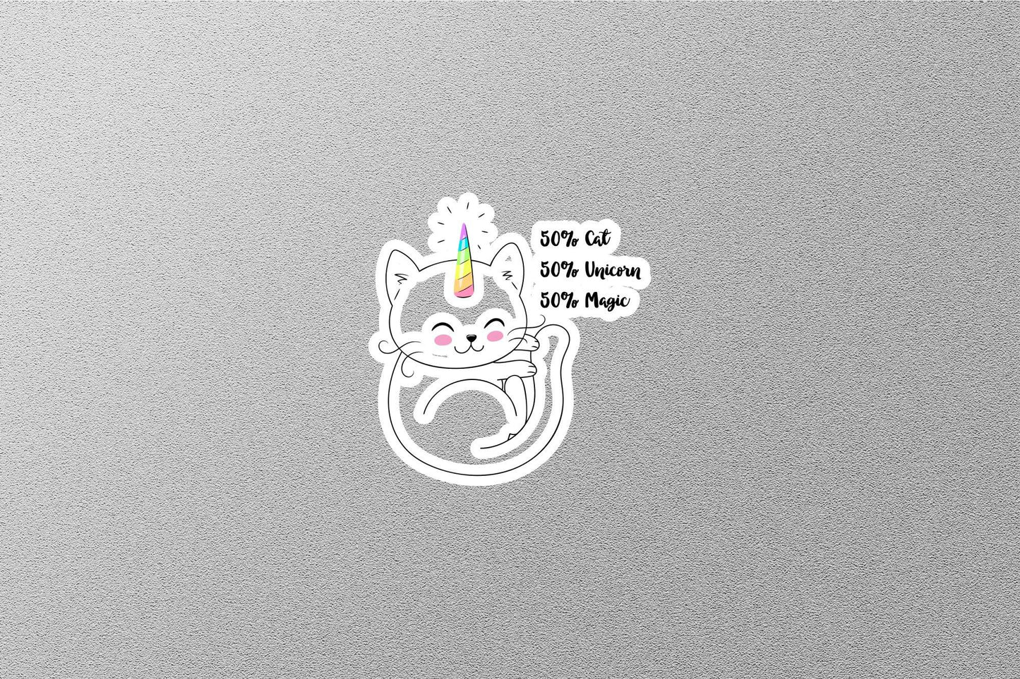 50% Cat Unicorn Magic Sticker
