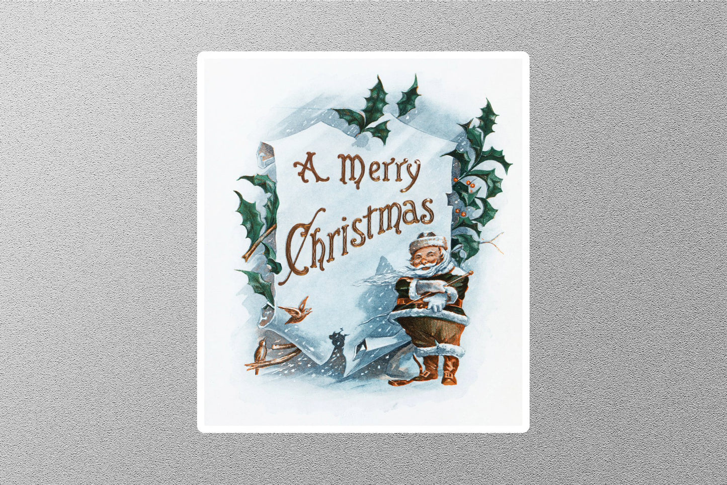 Vintage A Merry Christmas Sticker