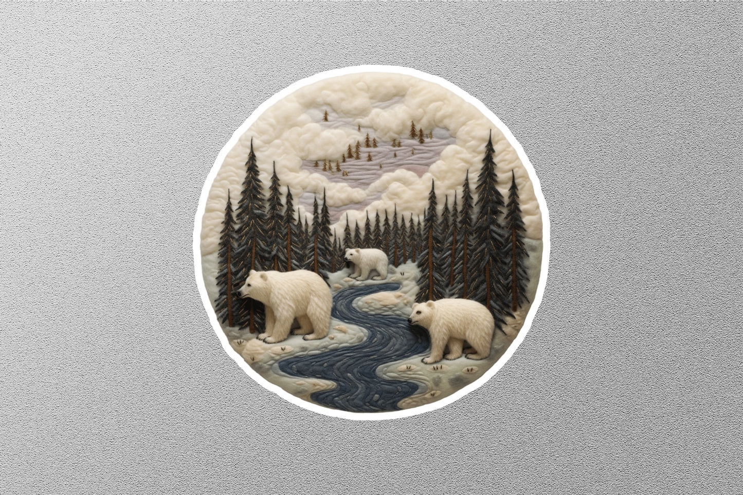 Polar Bear Winter Holiday Sticker