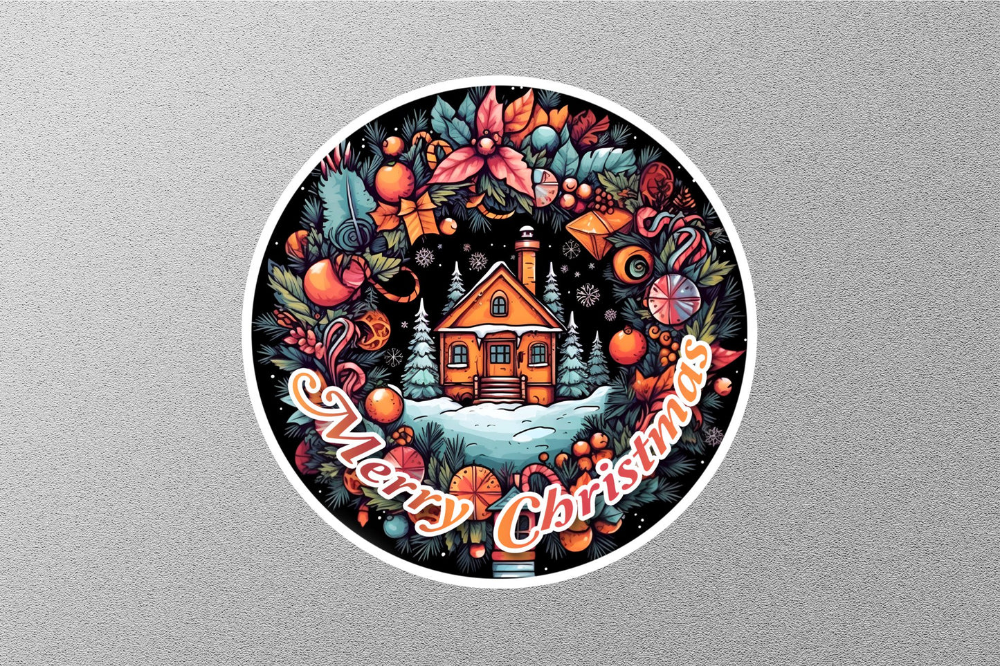 Merry Christmas House Sticker