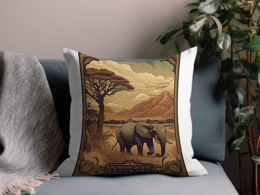Vintage Kalahari Desert Botswana Throw Pillow