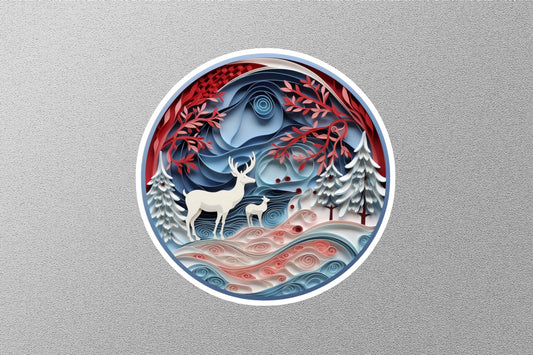 Deer's Winter Holiday Sticker