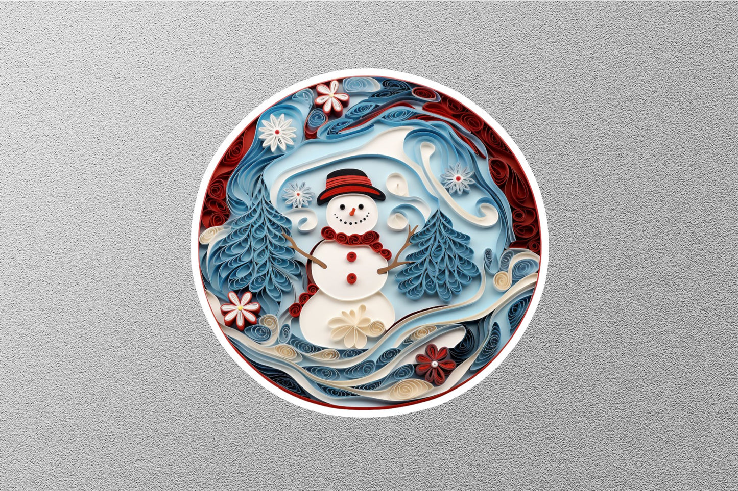 Snow Man With Hat Winter Holiday Sticker