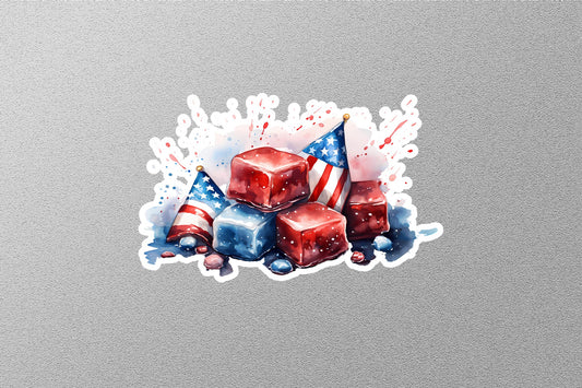 Watercolor Splash of American Flag Sticker