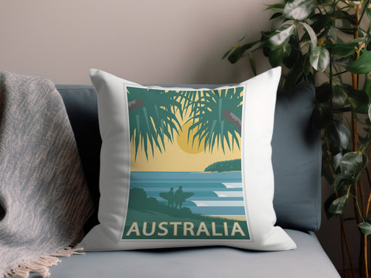 Vintage Australia Throw Pillow