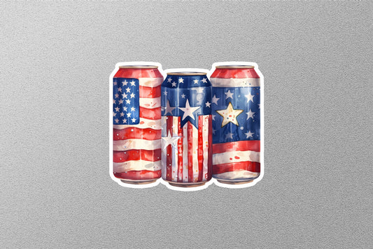 American Flag Cans Sticker