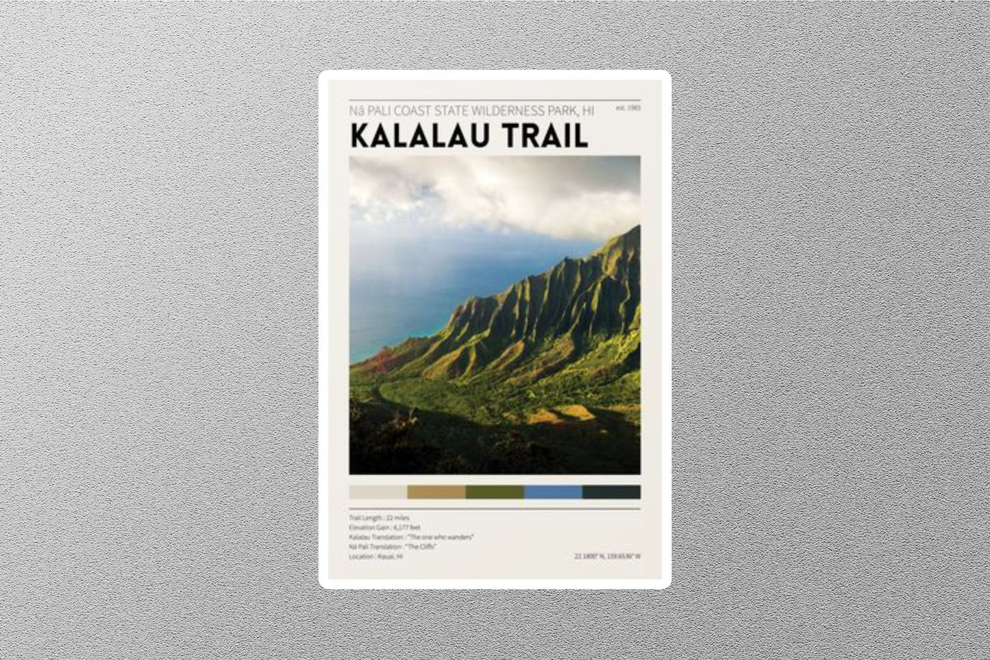 Kalalau Trail Travel Sticker