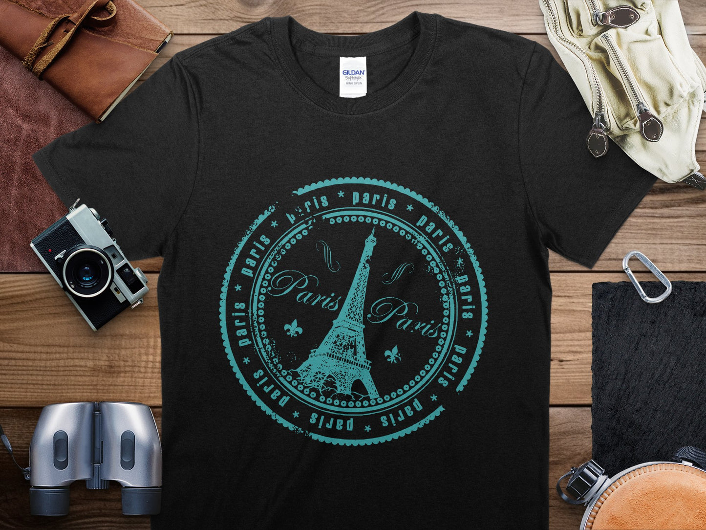 Paris 3 Stamp Travel T-Shirt, Paris 3 Travel Shirt