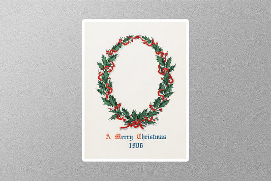 Vintage A Merry Christmas 1906 Christmas Sticker