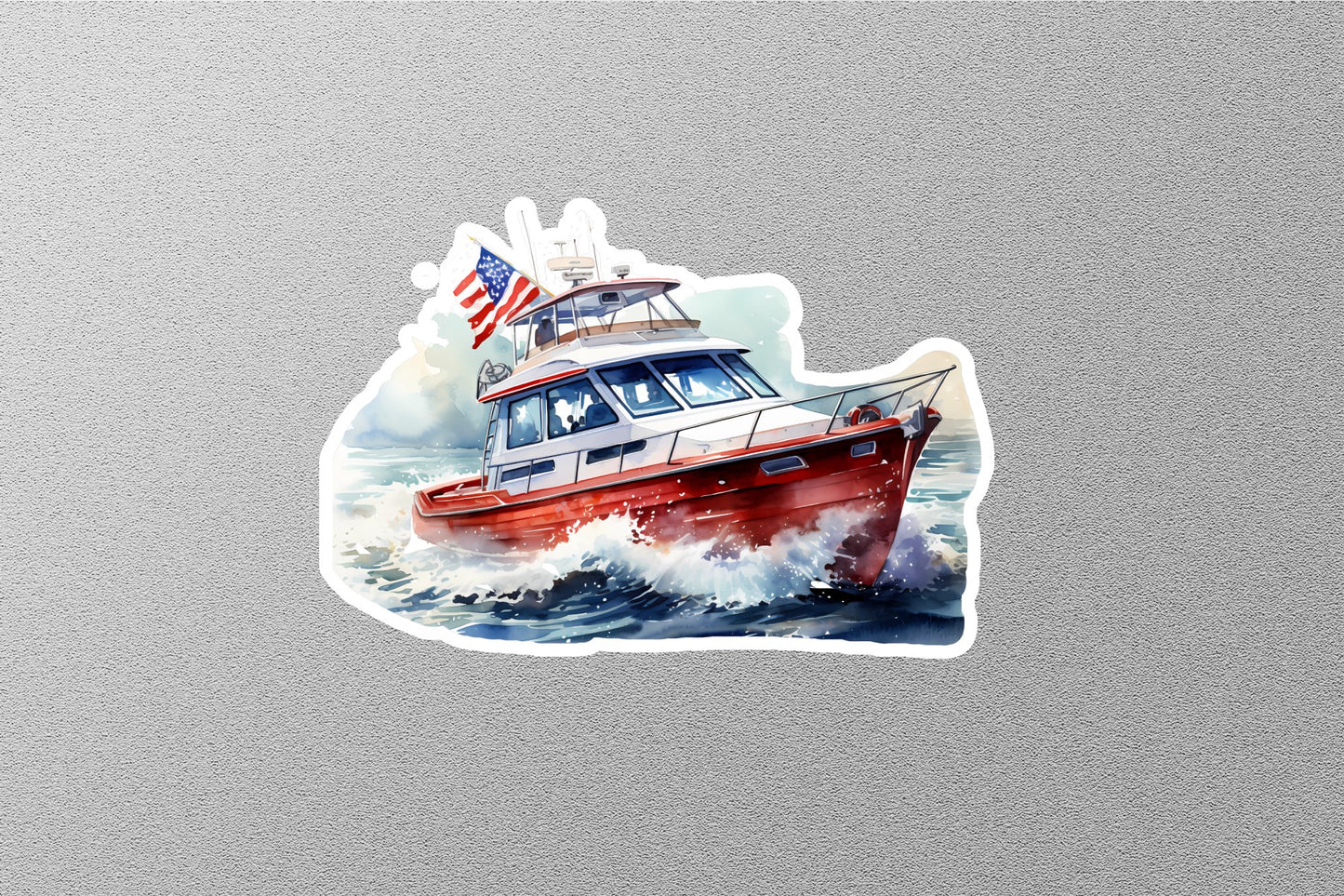 American Flag Boat Sticker