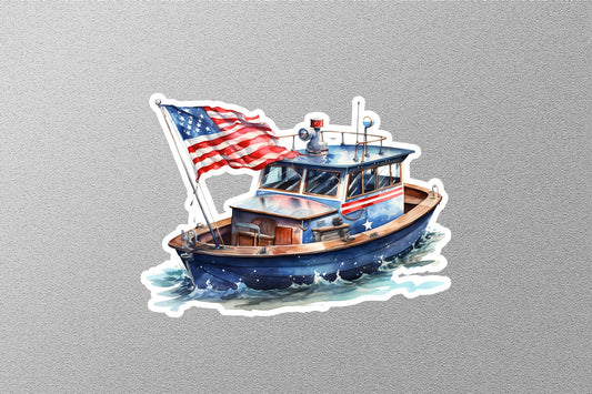 American Independence Day Boat Sticker