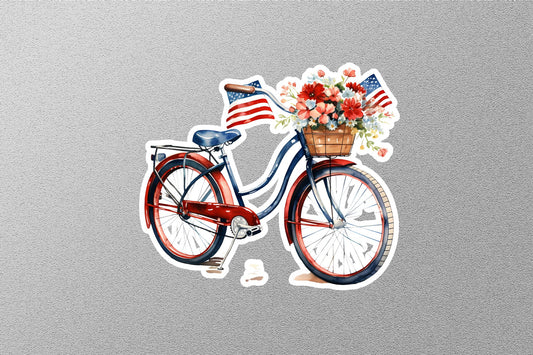 American Flag Bed Bicycle Sticker