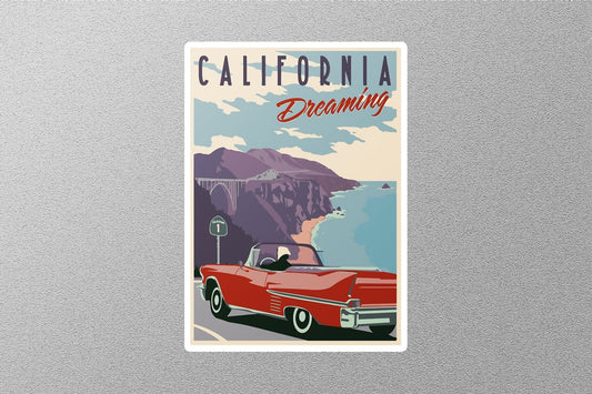 Vintage California Dreaming Travel Sticker