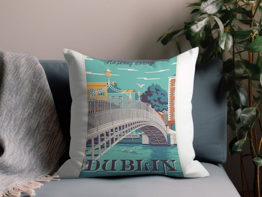 Vintage Dublin Throw Pillow