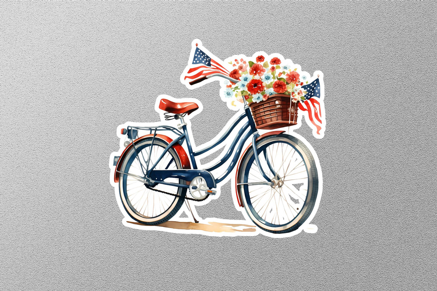 American Flag Bed Bicycle Sticker