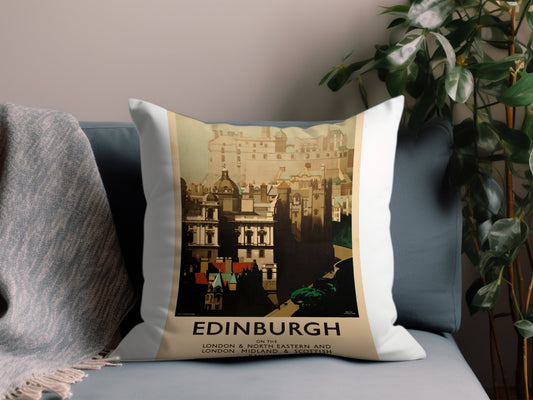 Vintage Edinburgh Throw Pillow
