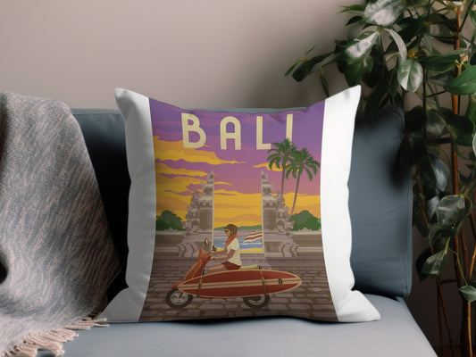 Vintage Bali Throw Pillow
