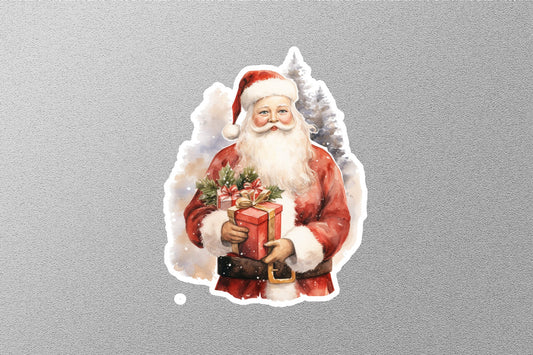 Wholesale Vintage Santa Claus With Gift Christmas Sticker