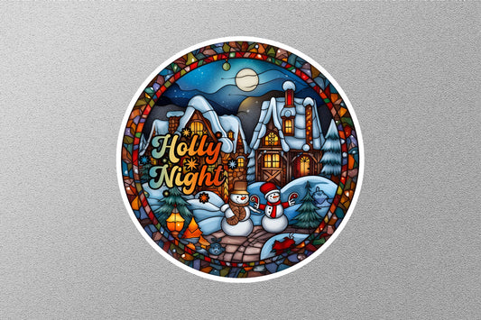 Holly Night Christmas Sticker