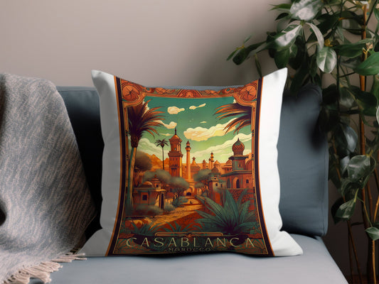 Vintage Casablanca Morocco Throw Pillow