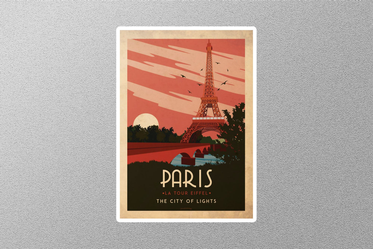 Vintage Paris The City of Lights Travel Sticker