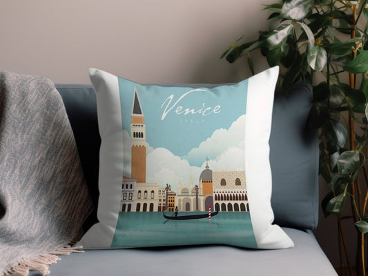 Vintage Venice Throw Pillow