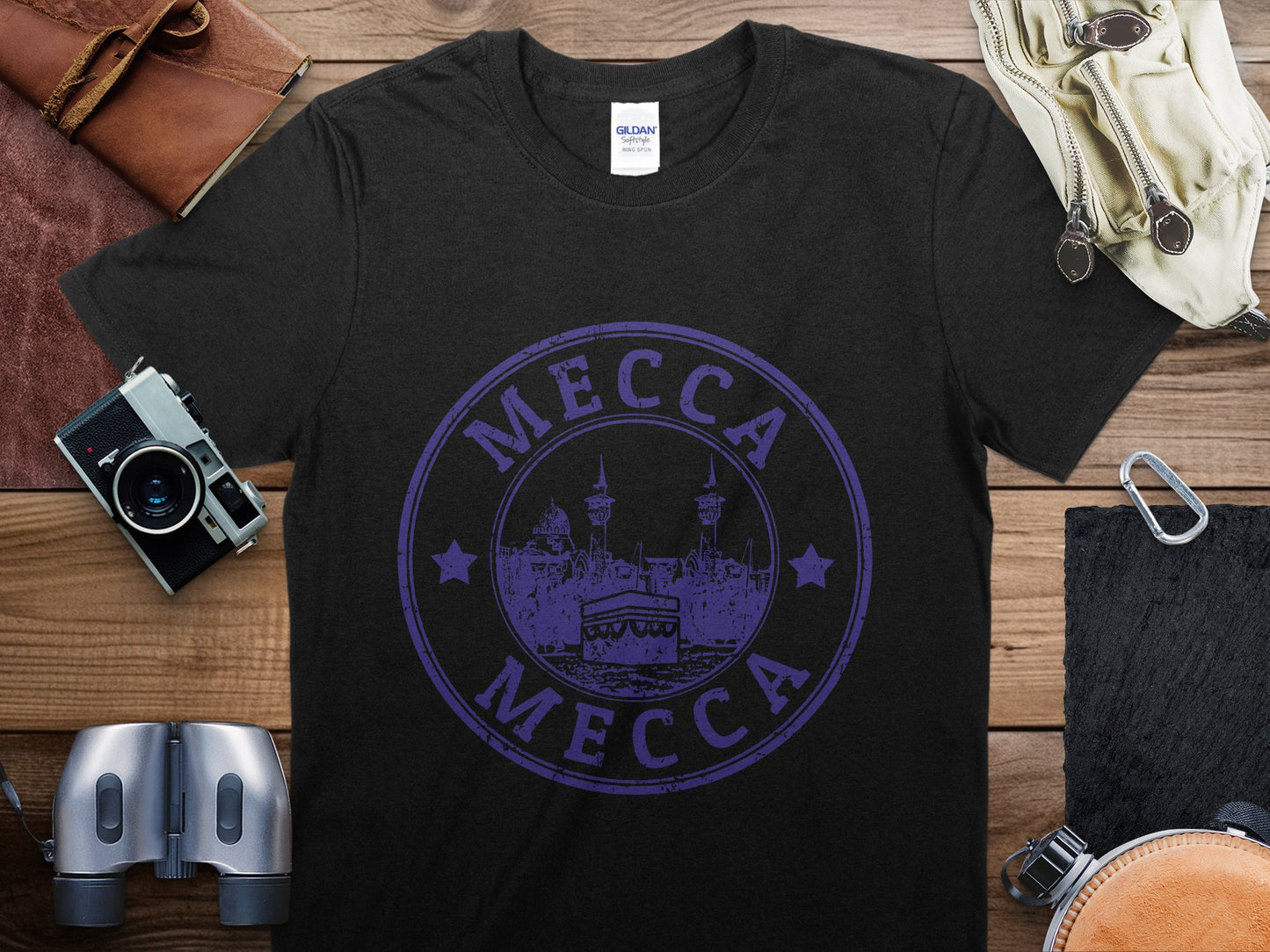 Mecca Stamp Travel T-Shirt, Mecca Travel Shirt