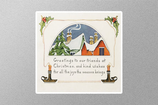 Wholesale Vintage Greetings To Our Friend At Christmas Sticker