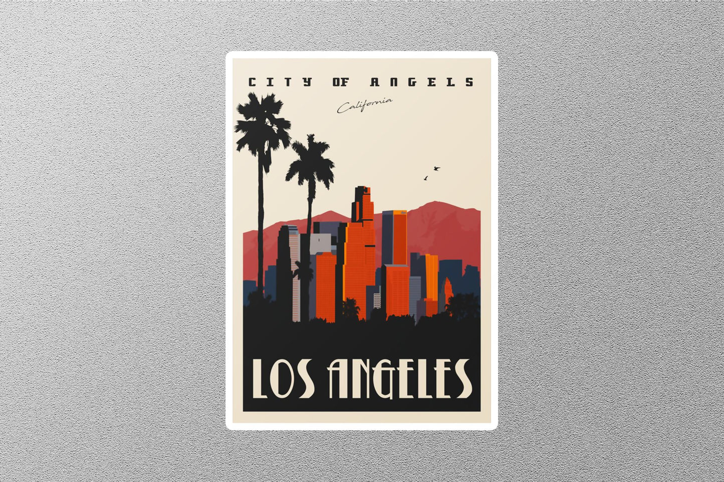 Vintage City Of Angles California Travel Sticker