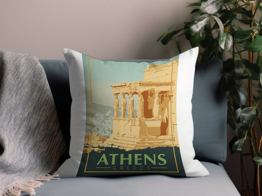 Vintage Athens Throw Pillow