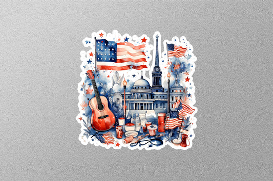 USA 4th July Independence Day Sticker